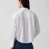 Oversized cropped overhemd van biologisch katoenpopeline