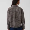 Oversized cropped overhemd van biologisch katoenpopeline