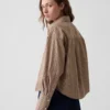Oversized cropped overhemd van biologisch katoenpopeline