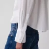 Oversized cropped overhemd van biologisch katoenpopeline