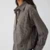 Oversized cropped overhemd van biologisch katoenpopeline