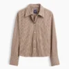 Oversized cropped overhemd van biologisch katoenpopeline