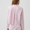 Oversized cropped pyjamashirt van popeline