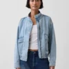 Oversized denim bomberjack