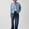 Oversized denim bomberjack