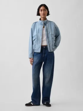 Oversized denim bomberjack
