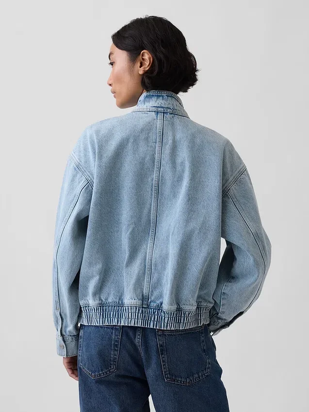 Oversized denim bomberjack