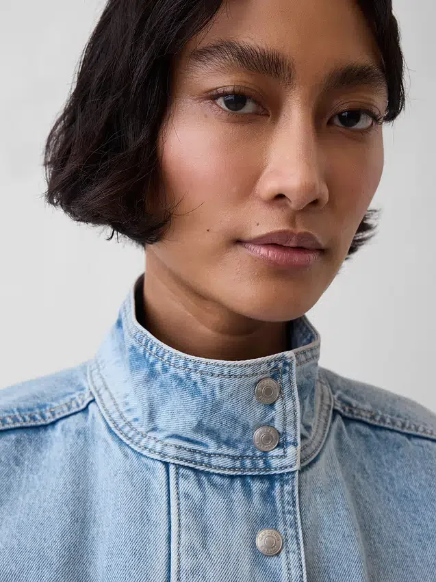 Oversized denim bomberjack