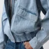 Oversized denim bomberjack