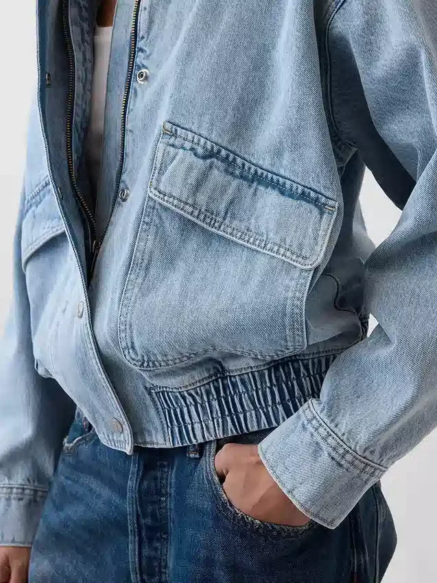Oversized denim bomberjack