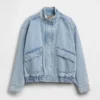 Oversized denim bomberjack