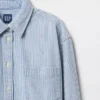 Oversized denim overhemd met strepen