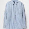 Oversized denim overhemd met strepen