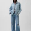 Oversized denim overhemdjas