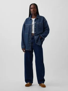 Oversized denim overhemdjas