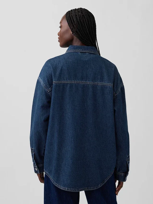 Oversized denim overhemdjas