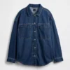 Oversized denim overhemdjas