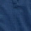 Oversized denimtop van katoenen gaas met gespleten hals