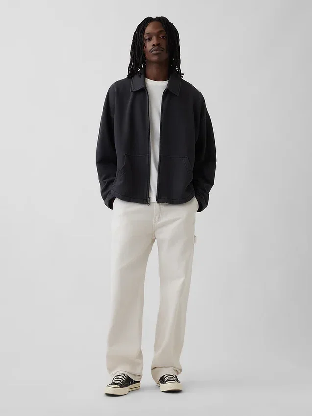 Oversized fleecejas met rits voor volwassenen