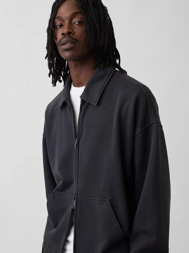 Oversized fleecejas met rits voor volwassenen
