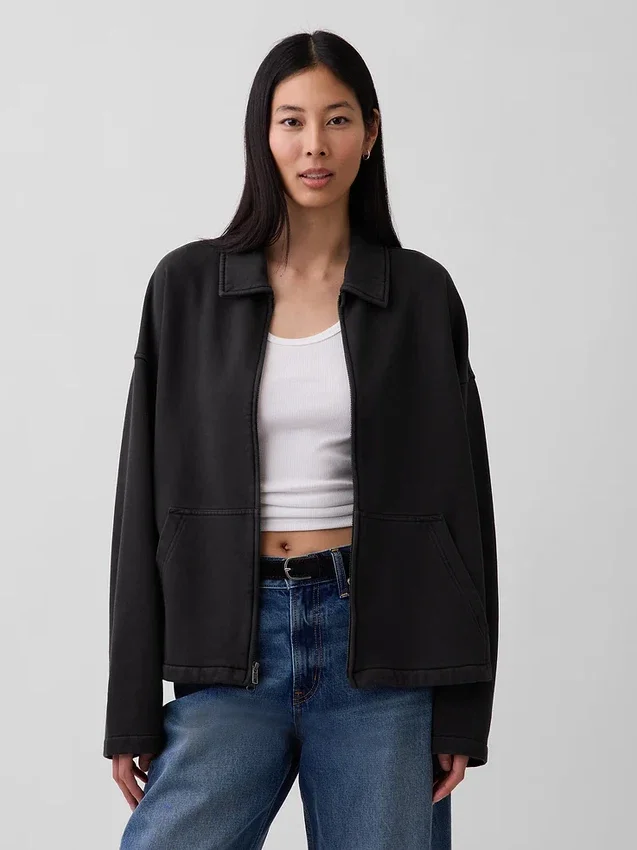 Oversized fleecejas met rits voor volwassenen