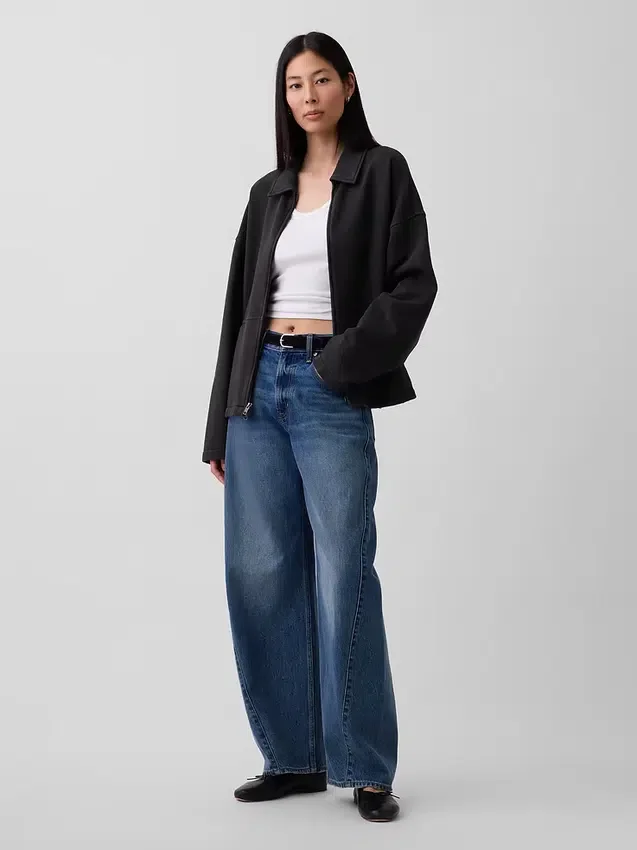 Oversized fleecejas met rits voor volwassenen