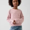 Oversized gehaakte trui met print voor kinderen