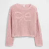 Oversized gehaakte trui met print voor kinderen