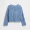 Oversized gehaakte trui met print voor kinderen
