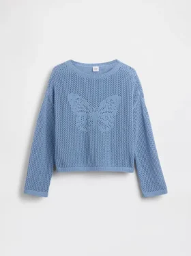 Oversized gehaakte trui met print voor kinderen