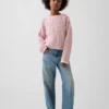 Oversized gehaakte trui met print voor kinderen