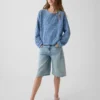 Oversized gehaakte trui met print voor kinderen