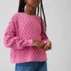 Oversized gehaakte trui met ronde hals voor kinderen