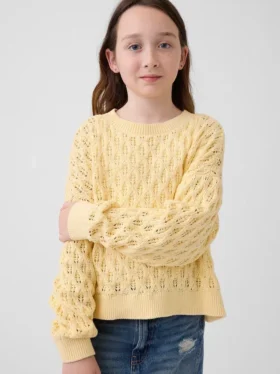 Oversized gehaakte trui met ronde hals voor kinderen