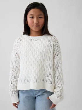 Oversized gehaakte trui met ronde hals voor kinderen