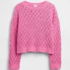 Oversized gehaakte trui met ronde hals voor kinderen