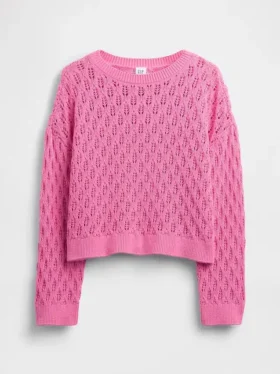 Oversized gehaakte trui met ronde hals voor kinderen