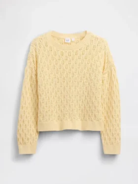 Oversized gehaakte trui met ronde hals voor kinderen