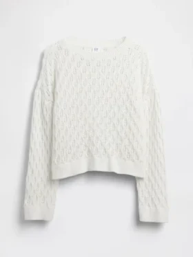 Oversized gehaakte trui met ronde hals voor kinderen
