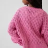 Oversized gehaakte trui met ronde hals voor kinderen