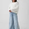 Oversized gehaakte trui met ronde hals voor kinderen