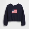 Oversized gehaakte truien voor kinderen met Americana-motief