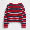 Oversized gestreepte gehaakte trui voor kinderen