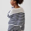 Oversized gestreepte gehaakte trui voor kinderen