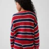 Oversized gestreepte gehaakte trui voor kinderen
