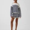 Oversized gestreepte gehaakte trui voor kinderen