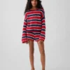 Oversized gestreepte gehaakte trui voor kinderen