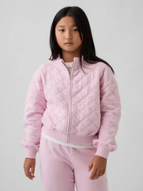 Oversized gewatteerd kinderjack met rits