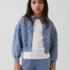 Oversized gewatteerd kinderjack met rits
