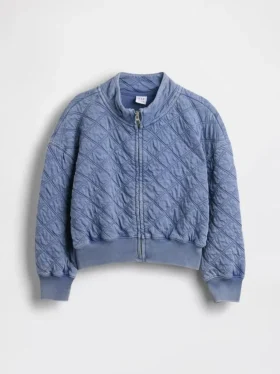Oversized gewatteerd kinderjack met rits